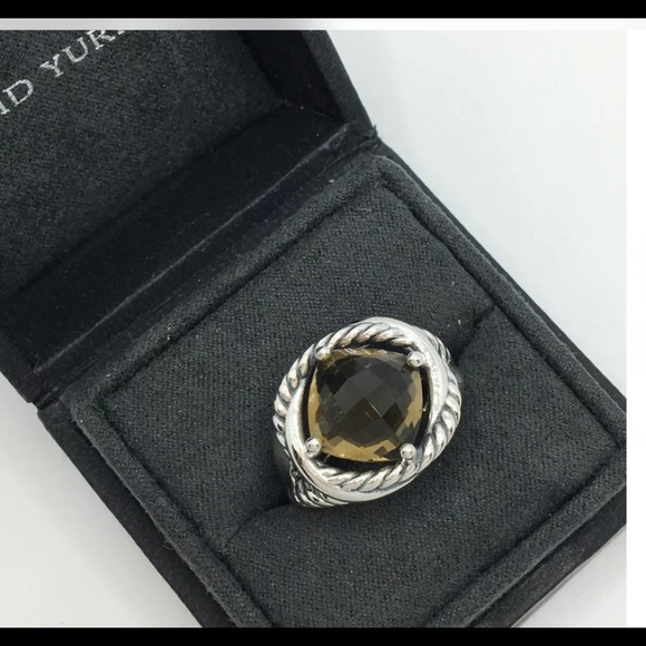 🌼DAVID YURMAN Sterling Silver Smoky Topaz Infinity Ring Size 6 - Picture 3 of 6